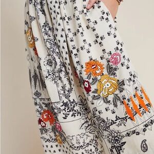 Anthro Vineet Bahl bohemian embroidered skirt- S